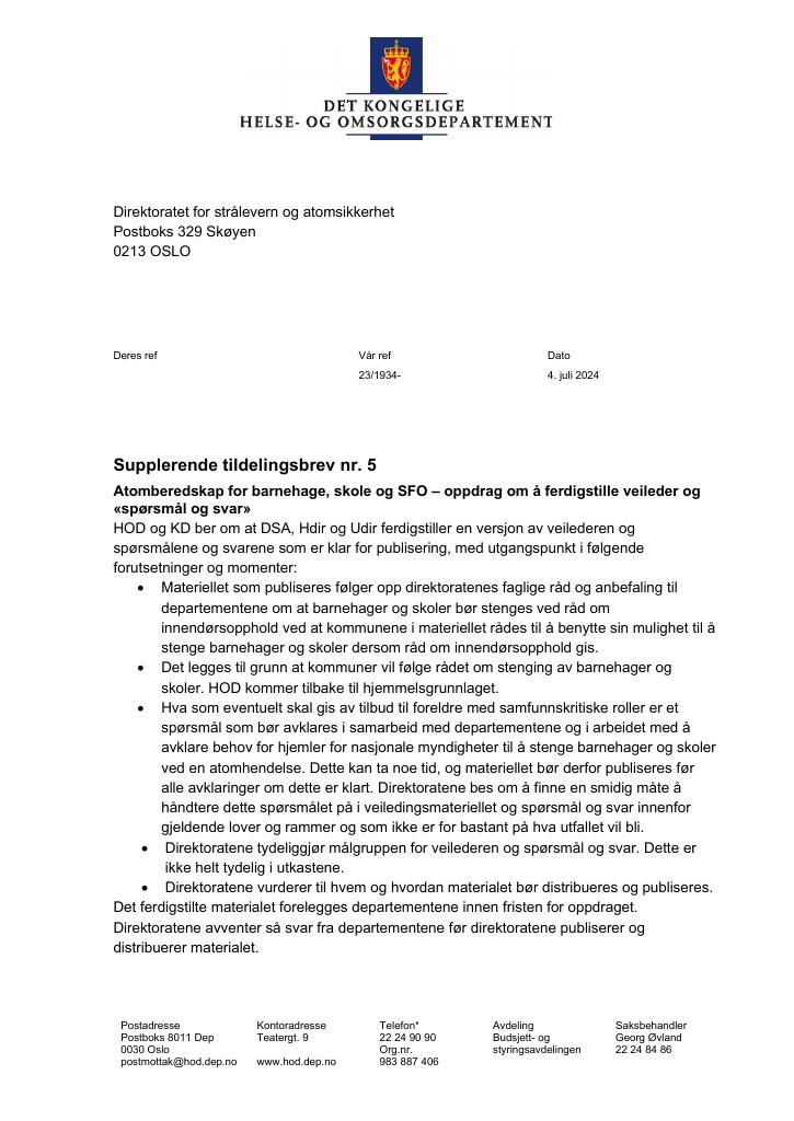 Forsiden av dokumentet supplerende 5 2024