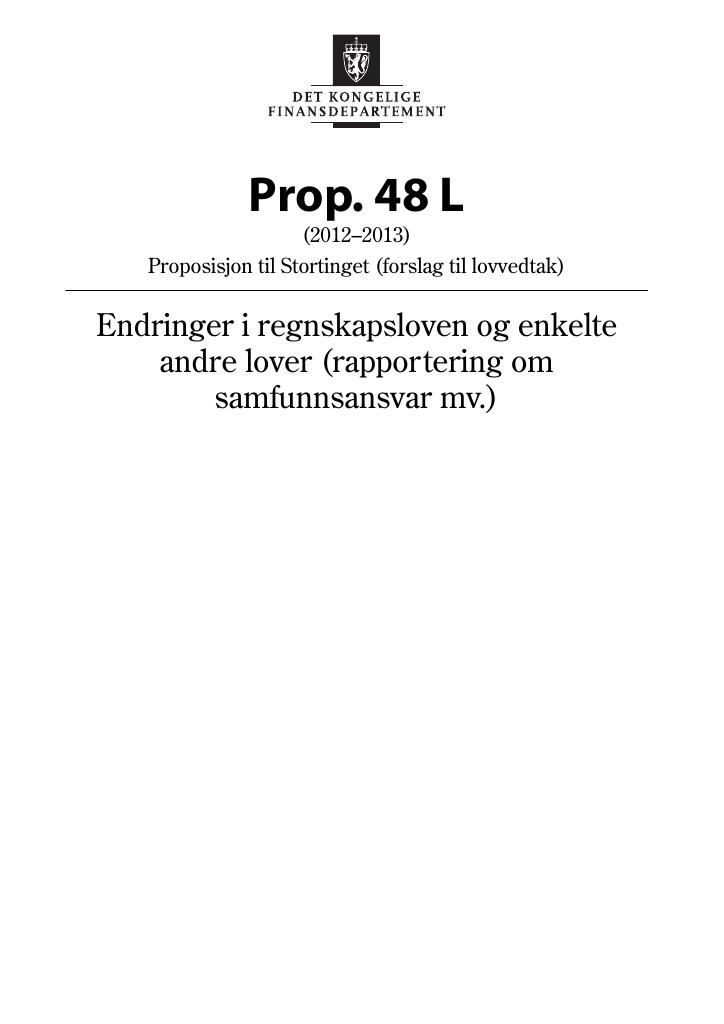 Forsiden av dokumentet Prop. 48 L (2012–2013)