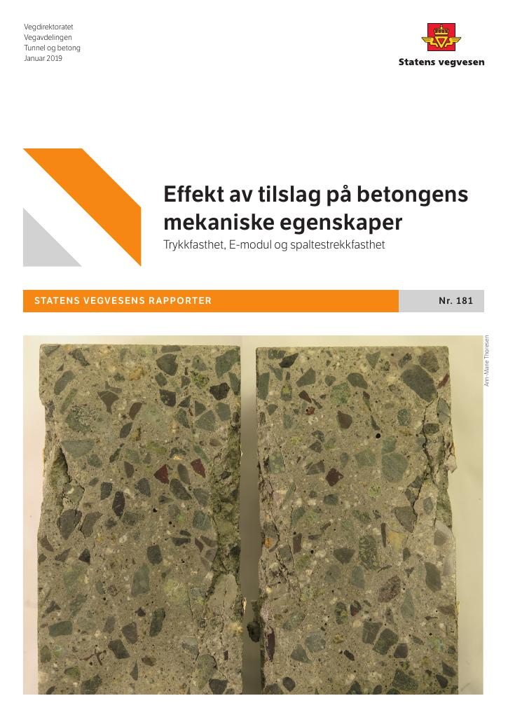 Forsiden av dokumentet Effekt av tilslag på betongens mekaniske egenskaper