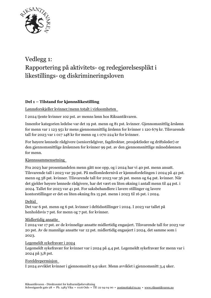 Forsiden av dokumentet Rapportering på aktivitets- og redegjørelsesplikt i likestillings- og diskrimineringsloven