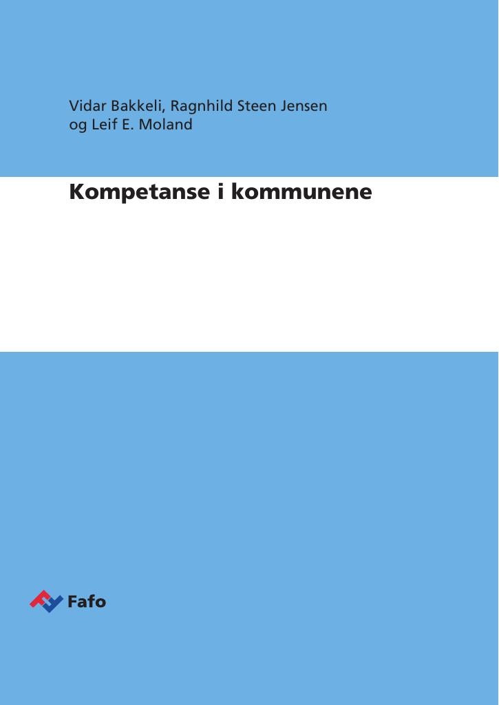 Forsiden av dokumentet Kompetanse i kommunene