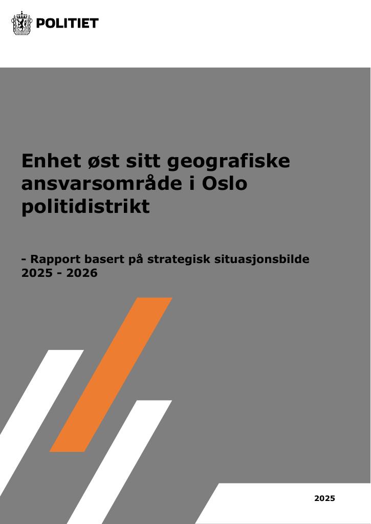 Forsiden av dokumentet Enhet øst sitt geografiske ansvarsområde i Oslo politidistrikt