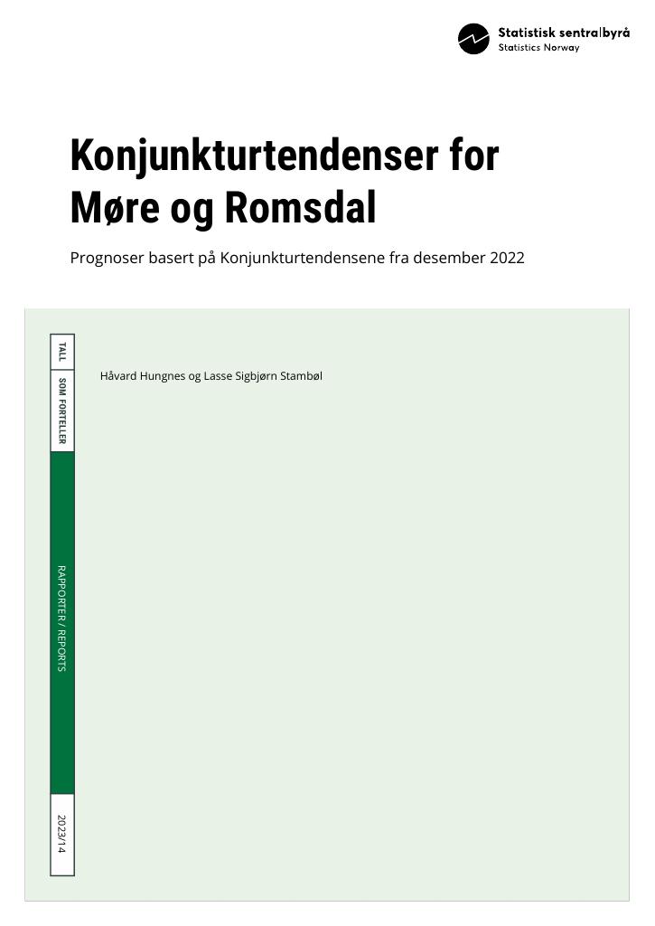 Forsiden av dokumentet Konjunkturtendenser for Møre og Romsdal. Prognoser basert på Konjunkturtendensene fra desember 2022