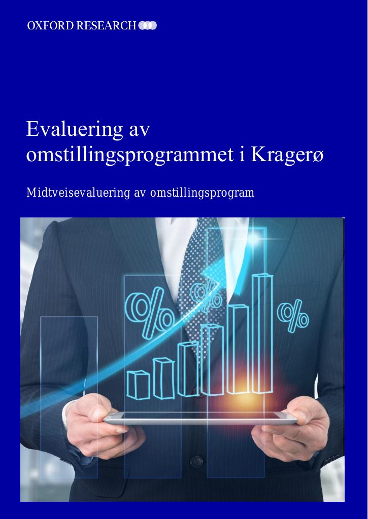 Forsiden av dokumentet Evaluering av omstillingsprogrammet i Kragerø : Midtveisevaluering av omstillingsprogram