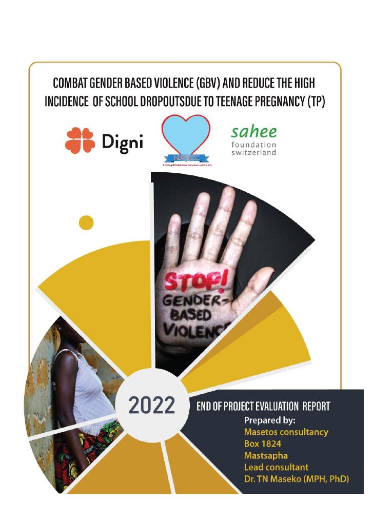 Forsiden av dokumentet Evaluation of the NATICC Gender-Based Violence (GBV) and Teenage Pregnancy (TP) Project