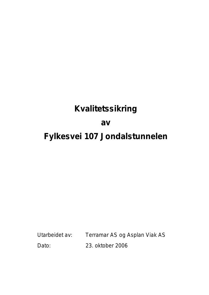 Forsiden av dokumentet Jondalstunnelen
