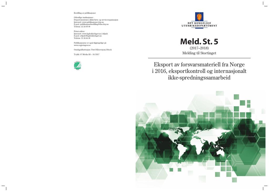 Forsiden av dokumentet Meld. St. 5 (2017–2018)