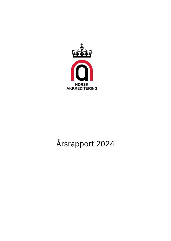 Forsiden av dokumentet Årsrapport Norsk akkreditering 2024