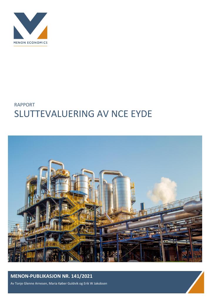 Forsiden av dokumentet Sluttevaluering av nce eyde