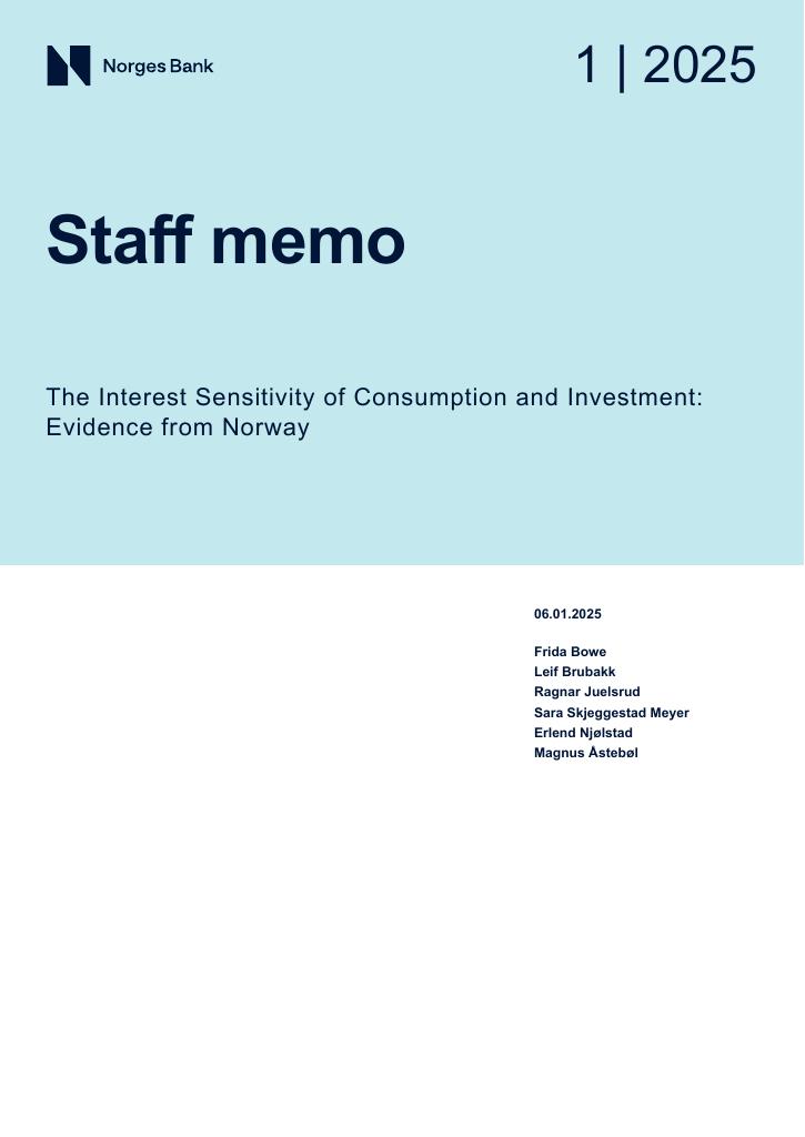 Forsiden av dokumentet The Interest Sensitivity of Consumption and Investment: Evidence from Norway