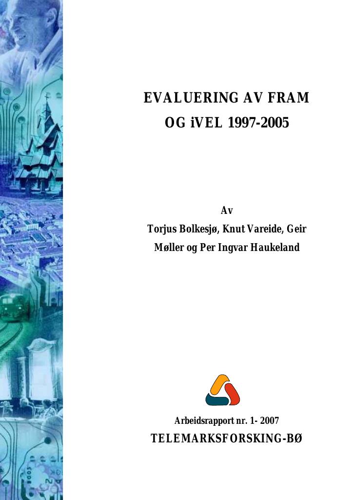 Forsiden av dokumentet Evaluering av FRAM og iVEL 1997-2005