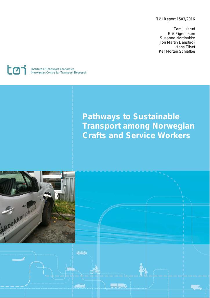 Forsiden av dokumentet Pathways to Sustainable Transport among  Norwegian Crafts and Service Workers