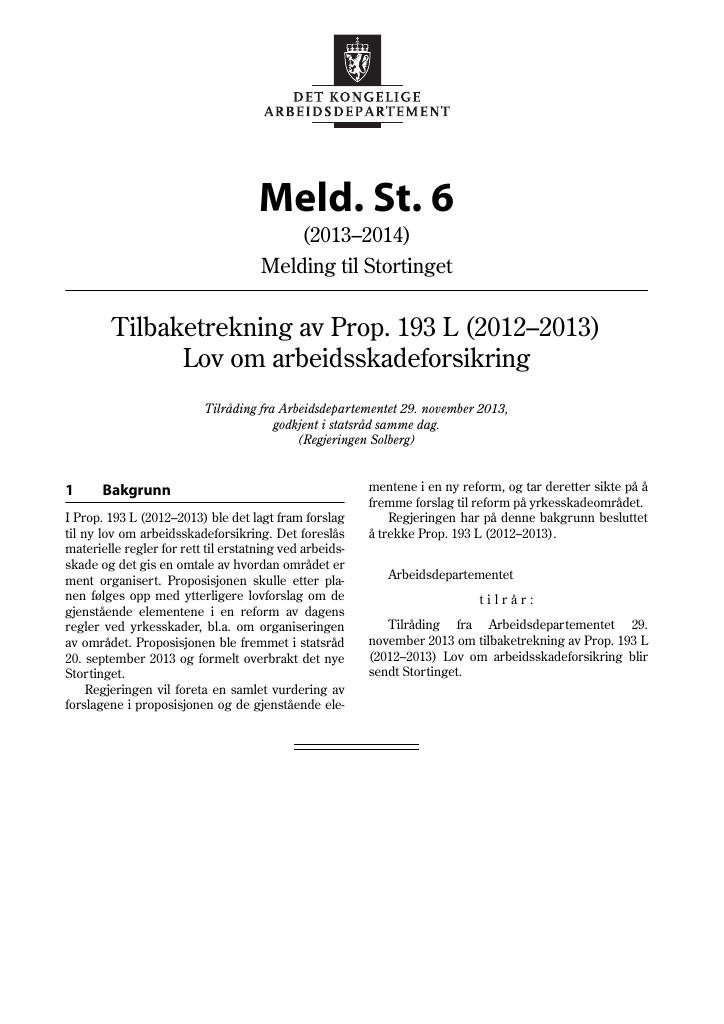 Forsiden av dokumentet Meld. St. 6 (2013–2014)