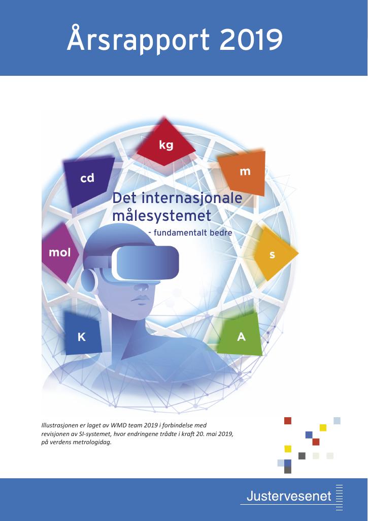 Forsiden av dokumentet Årsrapport Justervesenet 2019