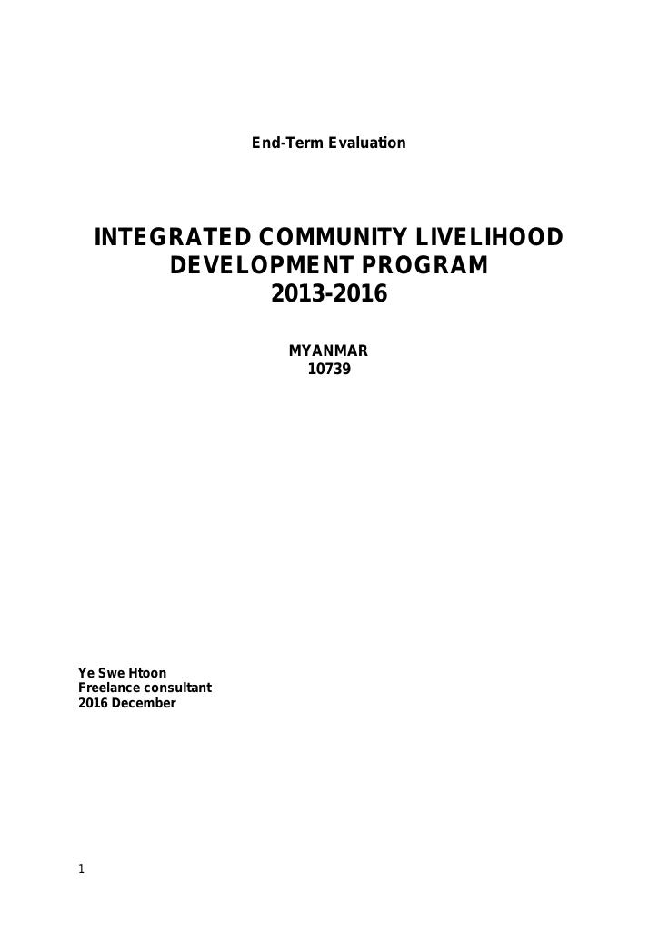 Forsiden av dokumentet Integrated Community Livelihood Development Program 2013-2016