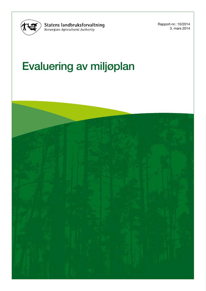 Forsiden av dokumentet Evaluering av miljøplan