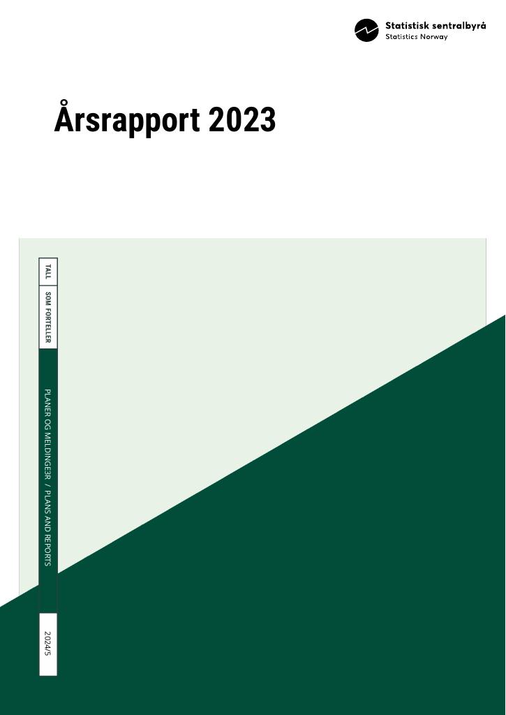 Forsiden av dokumentet Årsrapport Statistisk sentralbyrå 2023