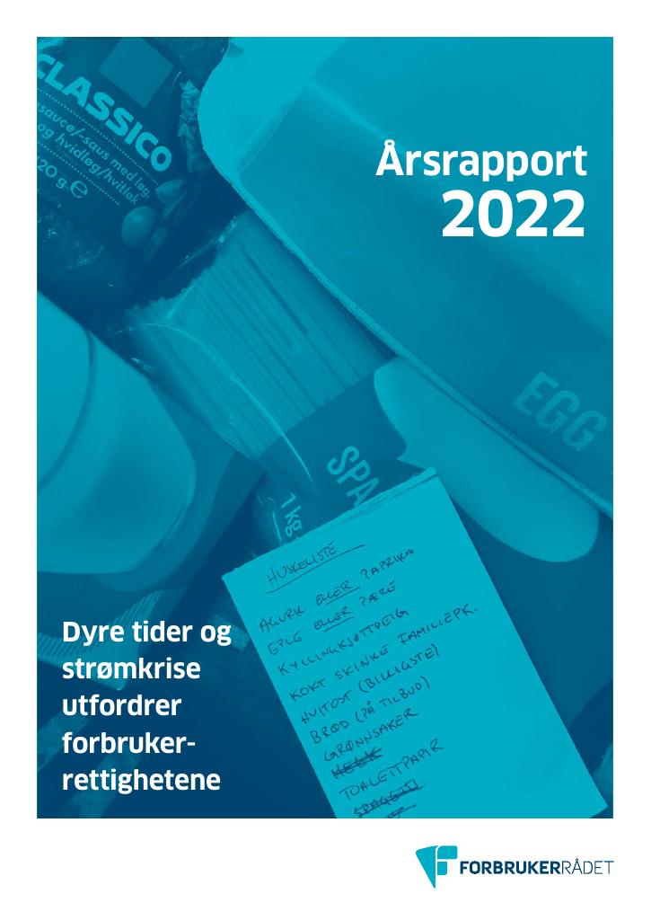Forsiden av dokumentet Årsrapport Forbrukerrådet 2022