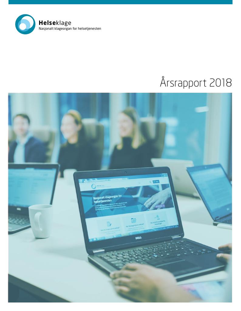 Forsiden av dokumentet Årsrapport Nasjonalt klageorgan for helsetjenesten 2018