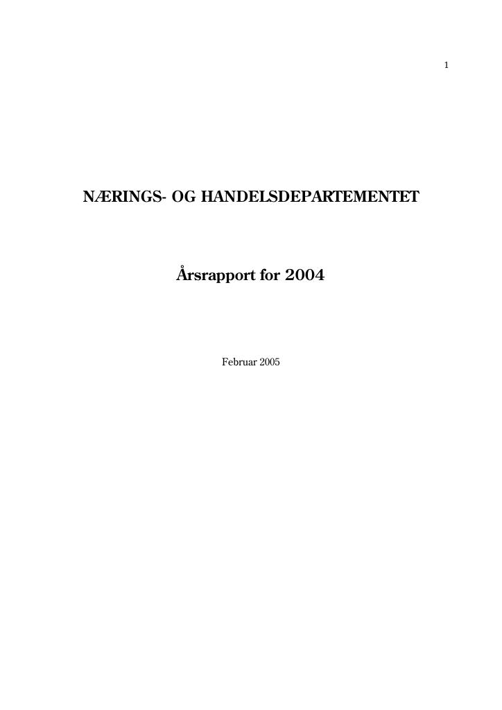 Forsiden av dokumentet NHDs årsrapport 2004 (.pdf - 229 kB)