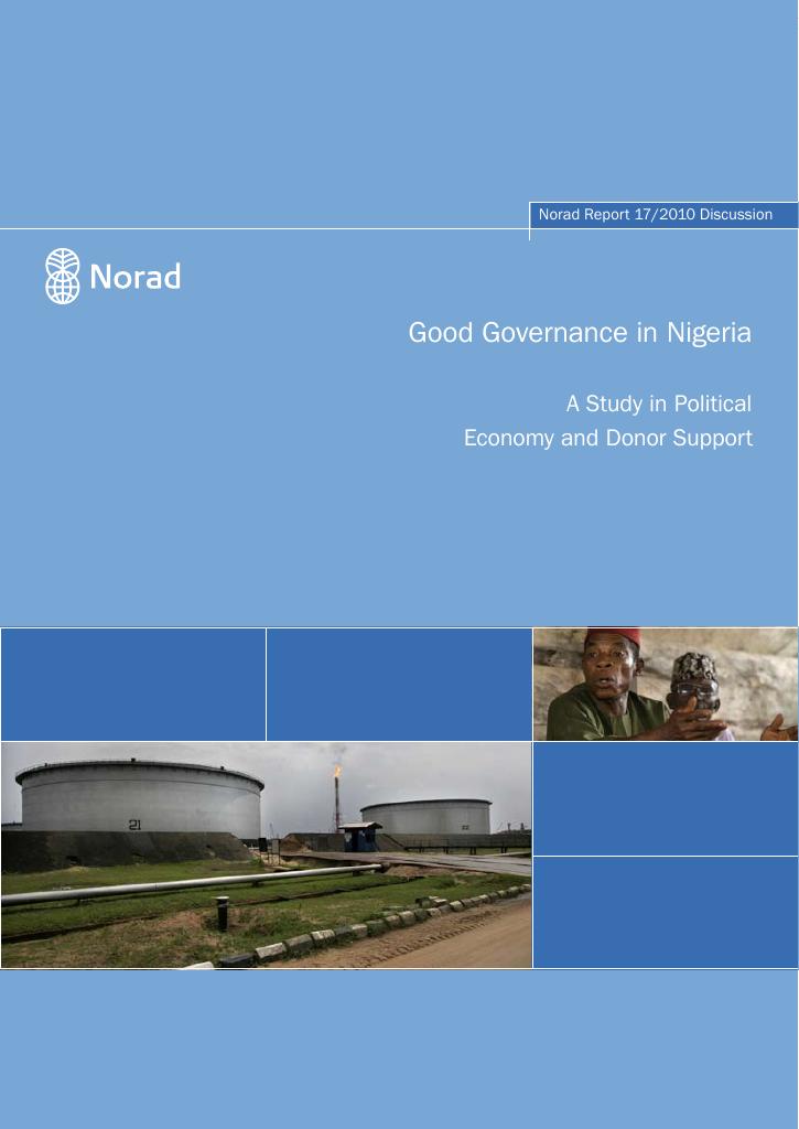 Forsiden av dokumentet Good Governance in Nigeria - A Study in Political Economy and Donor Support