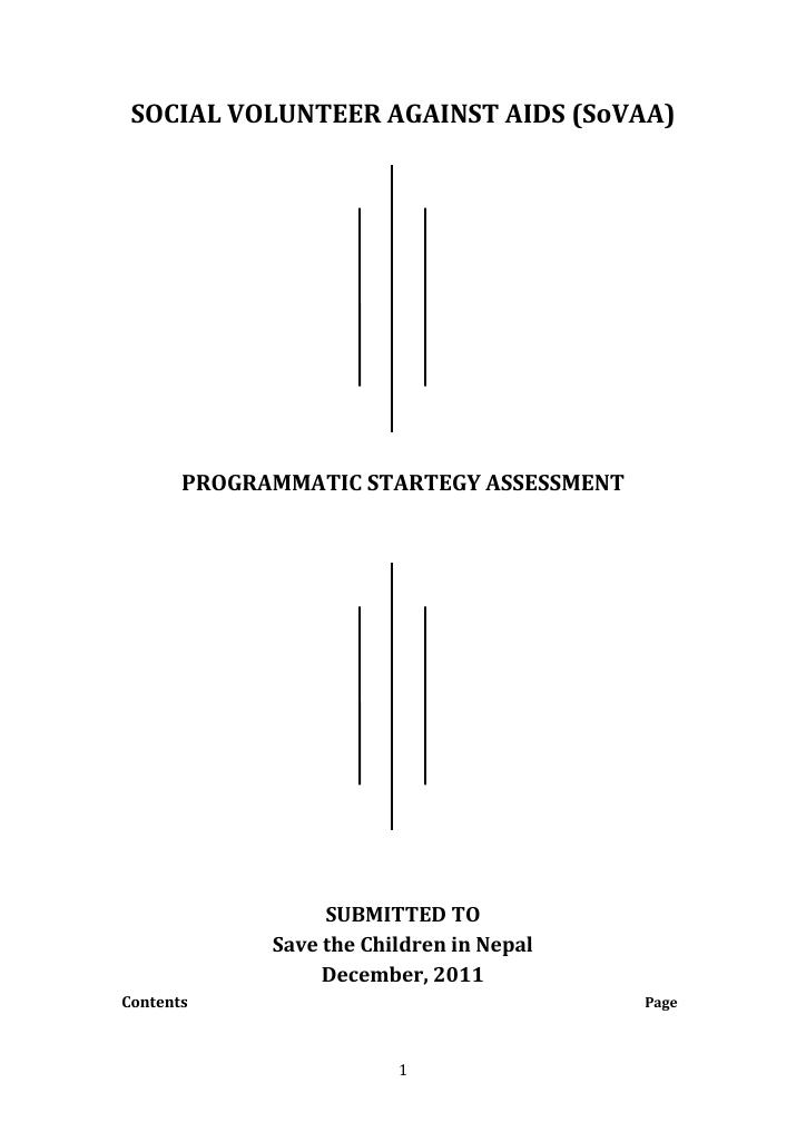 Forsiden av dokumentet Social Volunteers Against AIDS (SoVAA) Programatic Strategic Assessment