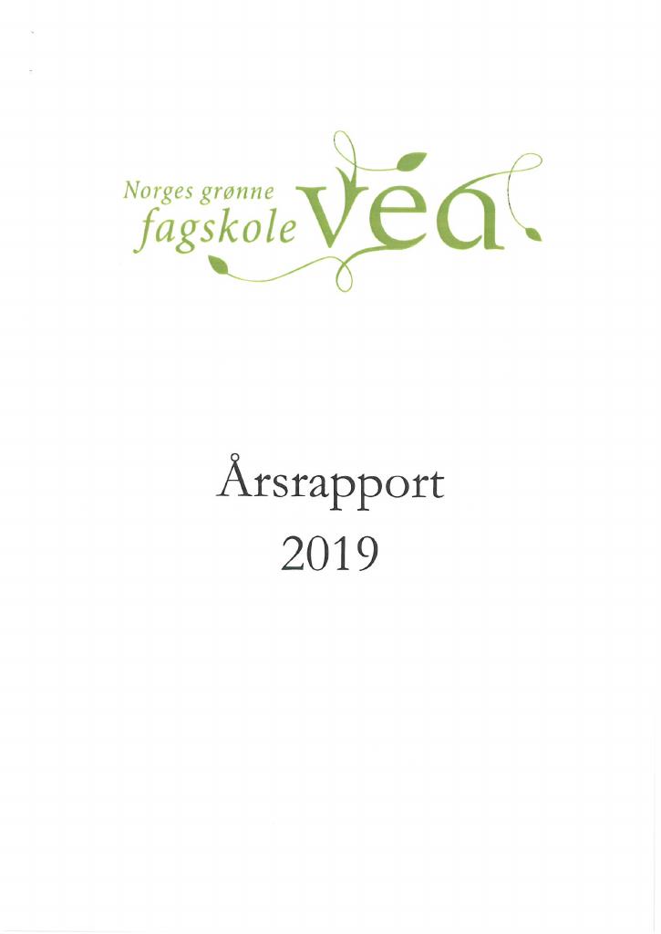 Forsiden av dokumentet Årsrapport Norges grønne fagskole (Vea) 2019