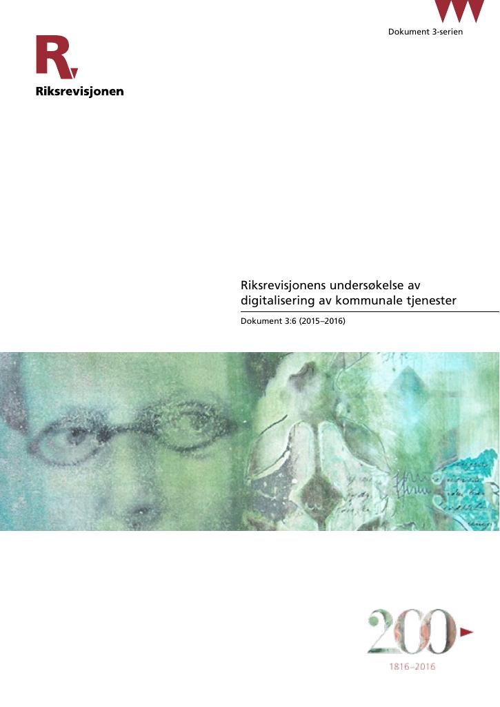 Forsiden av dokumentet Riksrevisjonens undersøkelse av digitalisering av kommunale tjenester