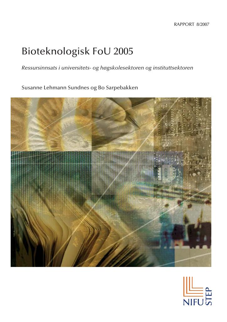 Forsiden av dokumentet Bioteknologisk FoU 2005