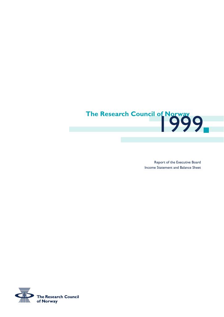 Forsiden av dokumentet The Research Council of Norway 1999