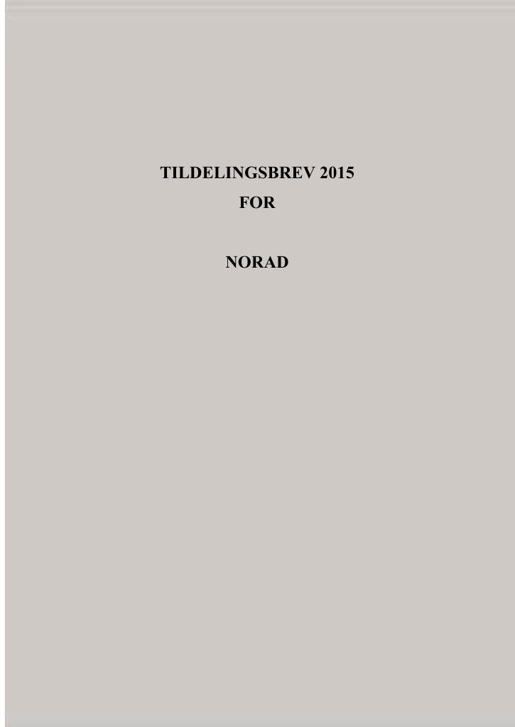 Forsiden av dokumentet Tildelingsbrev