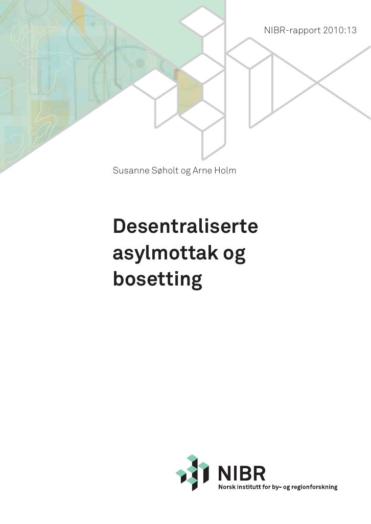 Forsiden av dokumentet Desentraliserte asylmottak og bosetting