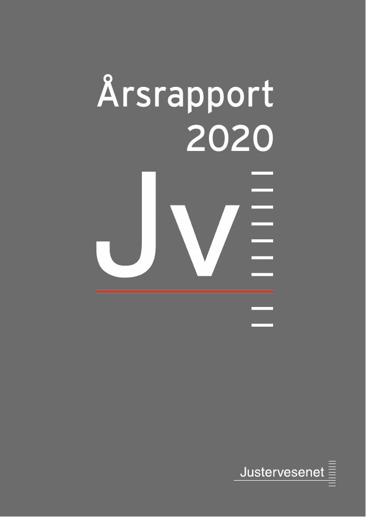 Forsiden av dokumentet Årsrapport Justervesenet 2020