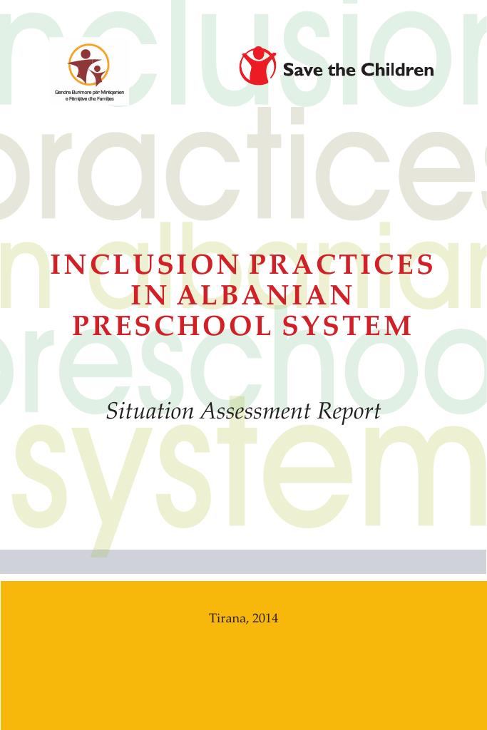 Forsiden av dokumentet Inclusion practices in Albanian preschool system