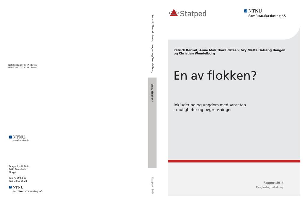 Forsiden av dokumentet En av flokken. Inkludering og ungdom med sansetap – muligheter og begrensninger
