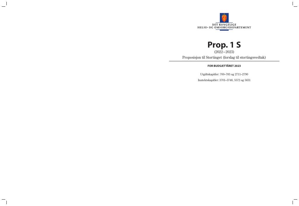 Forsiden av dokumentet Prop. 1 S (2022–2023)