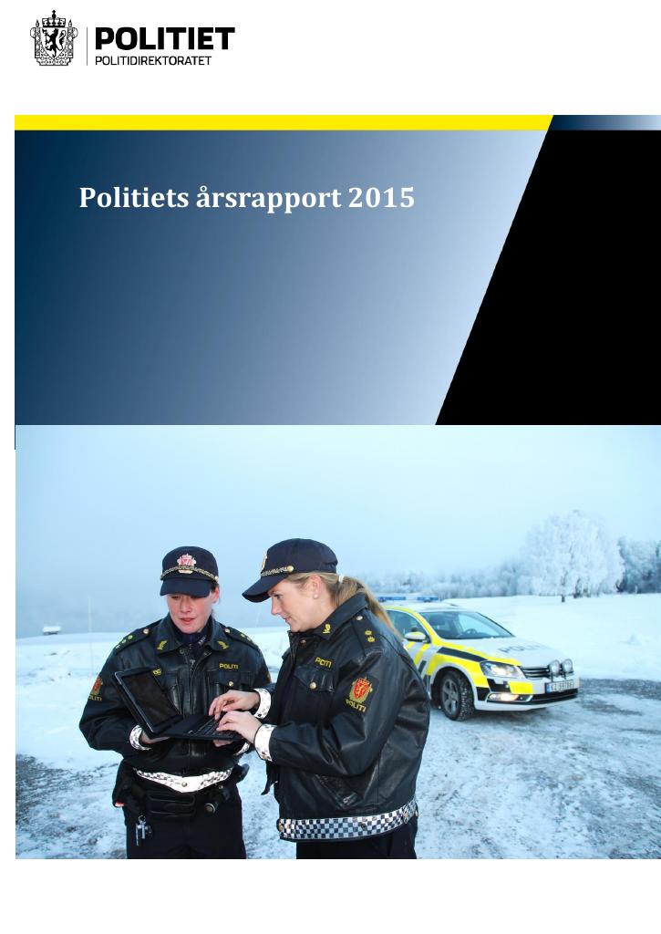 Forsiden av dokumentet Årsrapport Politiet 2015