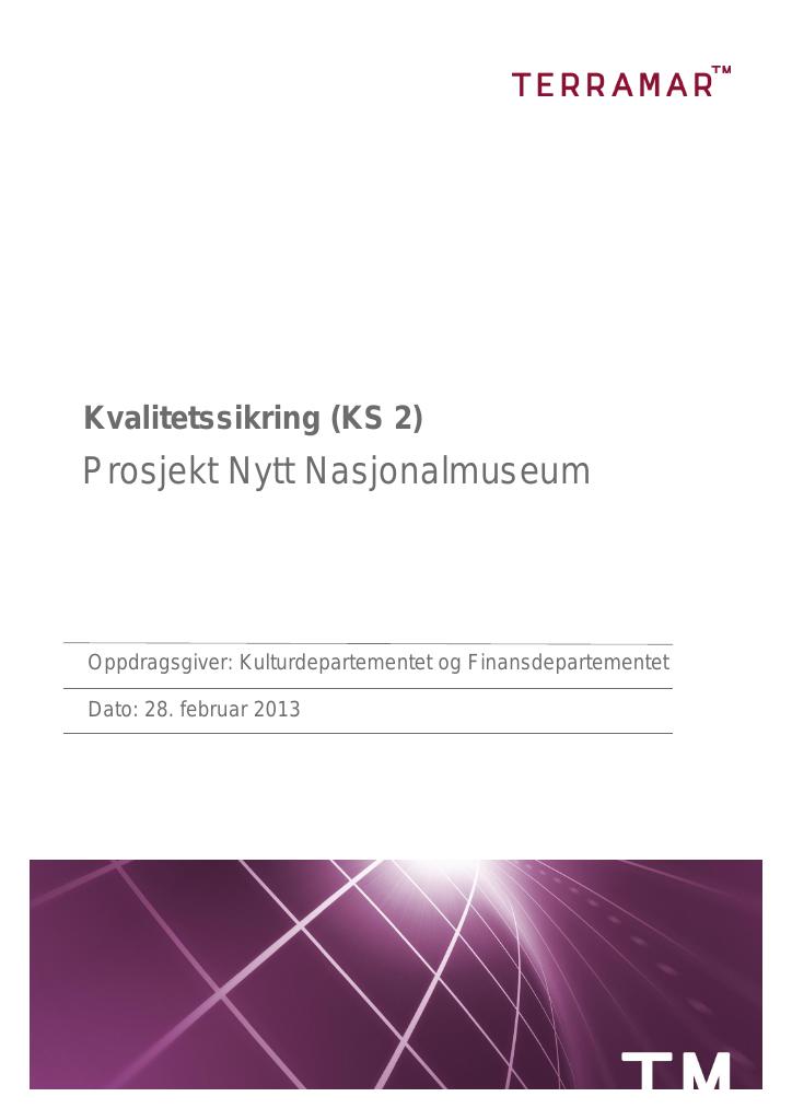 Forsiden av dokumentet Prosjekt Nytt Nasjonalmuseum