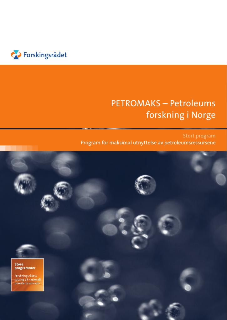 Forsiden av dokumentet PETROMAKS - Petroleumsforskning i Norge