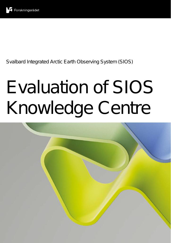 Forsiden av dokumentet Evaluation of SIOS Knowledge Centre