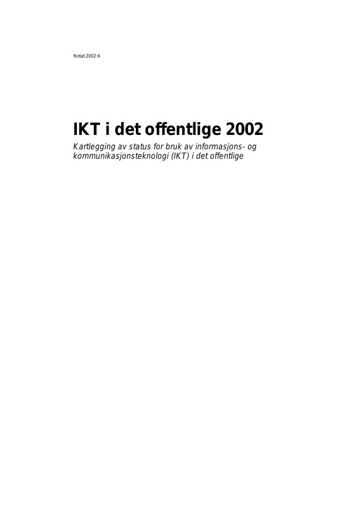Forsiden av dokumentet IKT i det offentlige