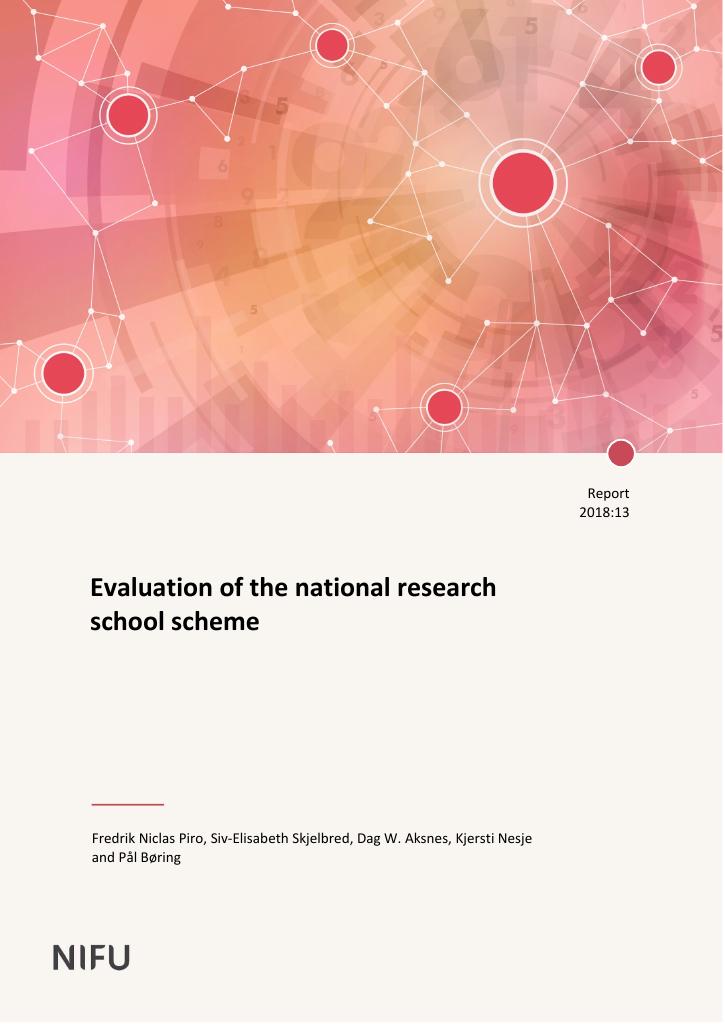 Forsiden av dokumentet Evaluation of the national research school scheme