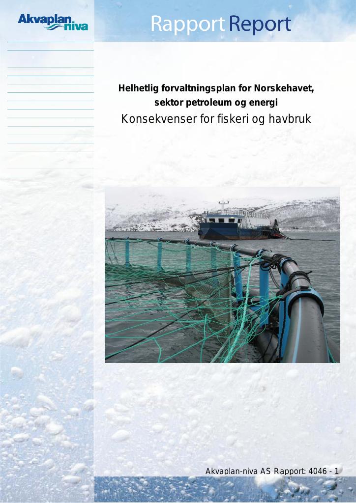 Forsiden av dokumentet Konsekvenser for fiskeri og havbruk