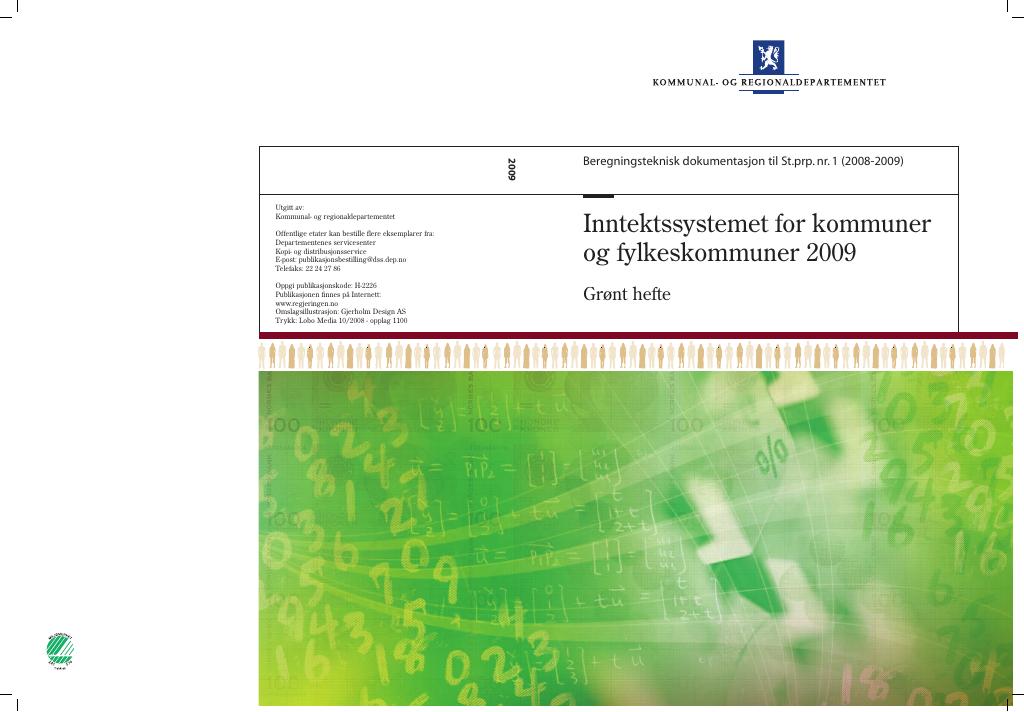 Forsiden av dokumentet Inntektssystemet for kommuner og fylkeskommuner 2009