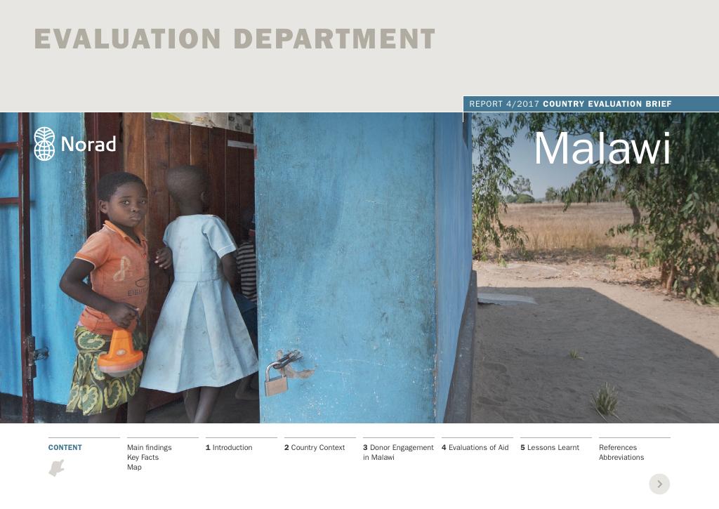 Forsiden av dokumentet Country Evaluation Brief: Malawi