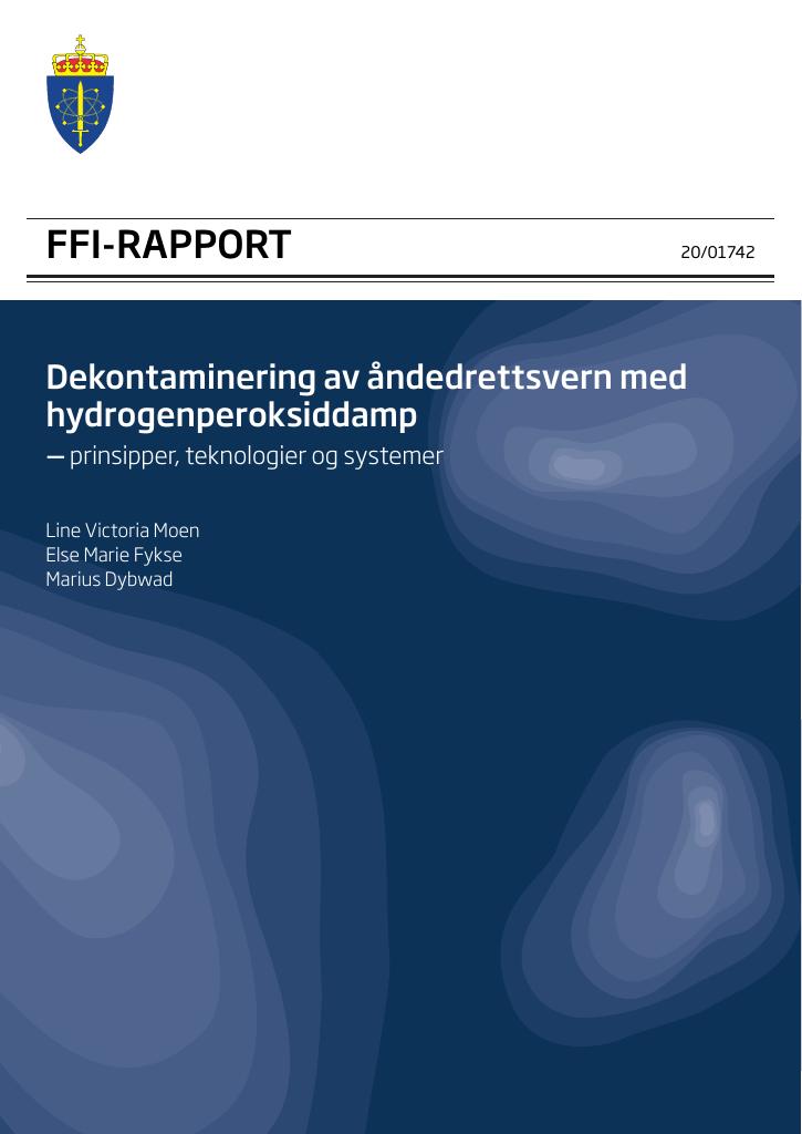 Forsiden av dokumentet Dekontaminering av åndedrettsvern med hydrogenperoksiddamp : prinsipper, teknologier og systemer