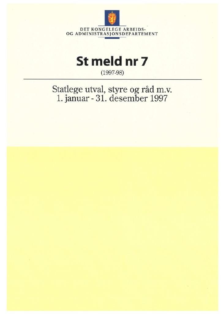 Forsiden av dokumentet Meld. St. 7 (1997–1998)