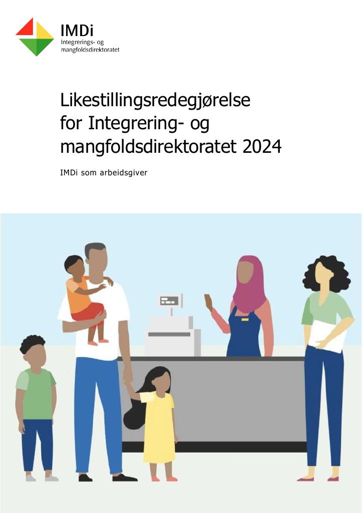 Forsiden av dokumentet Likestillingsredegjørelse Integrering- og mangfoldsdirektoratet 2024