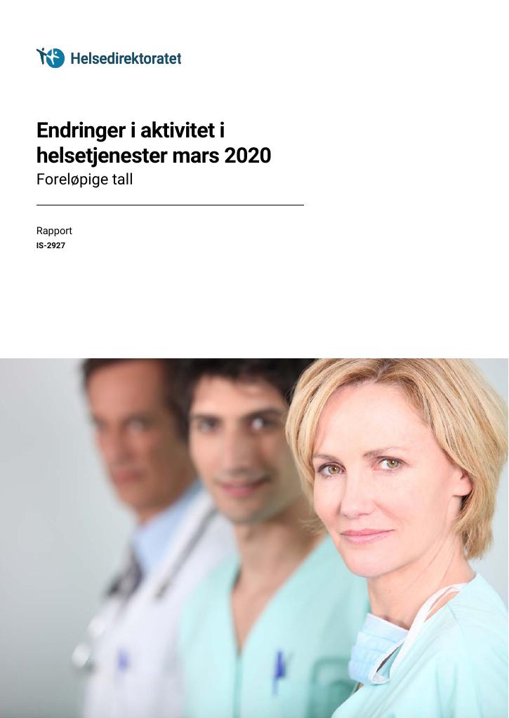 Forsiden av dokumentet Endringer i aktivitet i helsetjenester mars 2020