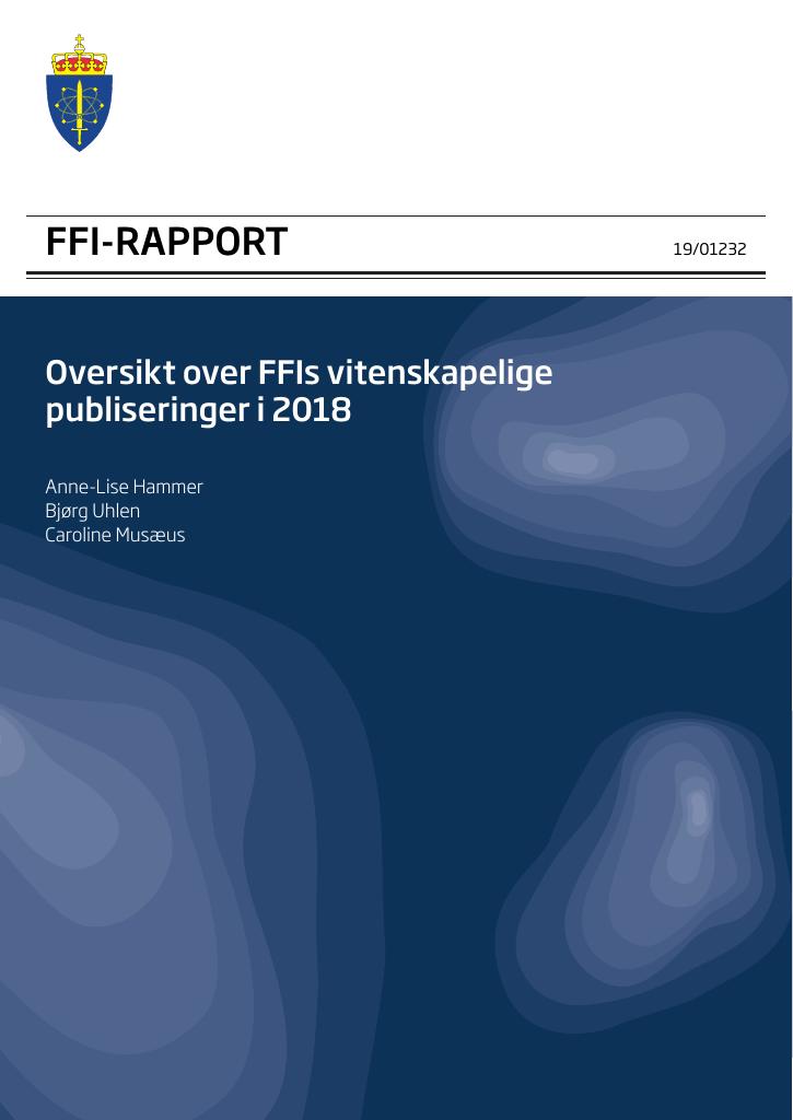 Forsiden av dokumentet Oversikt over FFIs vitenskapelige publiseringer i 2018